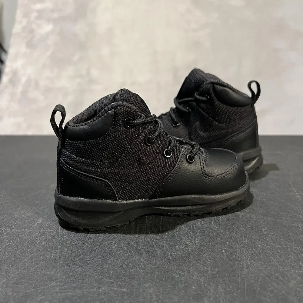 Nike Manoa Boots Toddler Size 7C Black Leather Hiking Trail All Black AJ1282-001